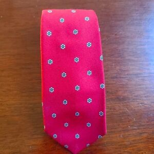 Vintage Etienne Aigner Red Floral Patterned Silk Tie